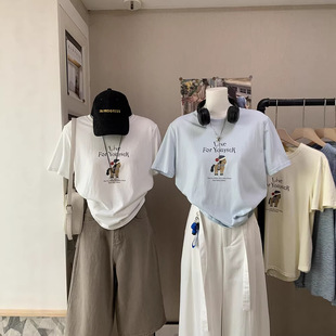 比正 小马字母印花显瘦休闲短袖 2026夏季 韩系薄款 T恤女6160 新品