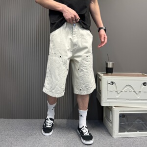 夏季美式工装风潮牌户外休闲百搭短裤男休闲宽松阔腿裤百搭七分裤