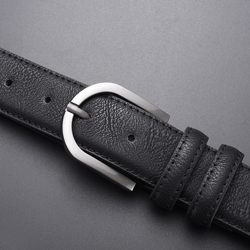 男士休闲针扣皮带百搭男腰带pu皮带男士高级感新款皮带男一件代发