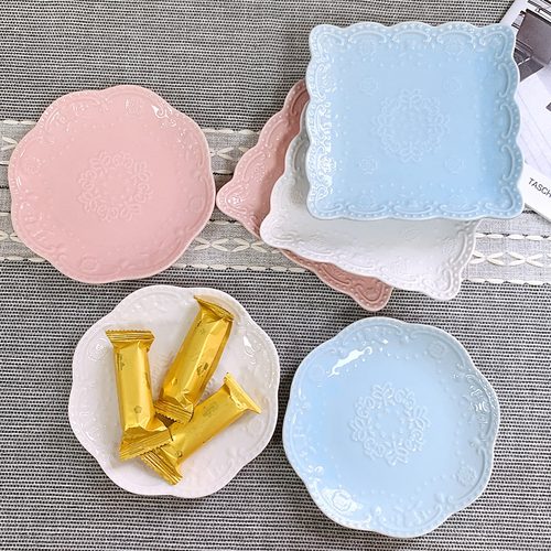 西式诺绮西餐盘浮雕蛋糕花边浮雕