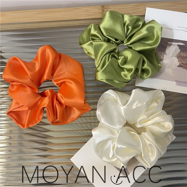 亮色系纯色大肠圈mone发圈女韩版 网红仿真丝简约头绳可爱日系发绳