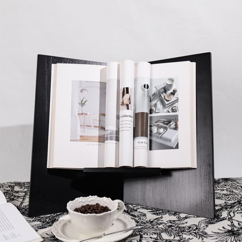 莫奈家居摆件蜡木书报架侘寂风