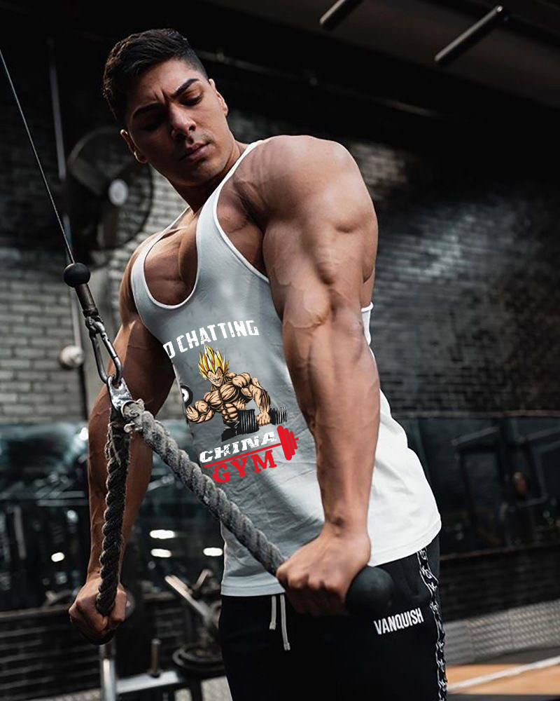 SLEEVELESS FITNESS HOODIE DEEP DIGGING COTTON WAISTCOAT TRAINING I-SHAPED SPORTS HURDLE SWEAT VEST LOOSE HOODED MEN AND WOMEN