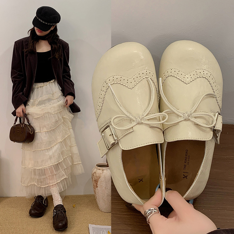 内增高勃肯鞋女皮面单鞋2026年春季新款软底一脚蹬懒人豆豆乐福鞋