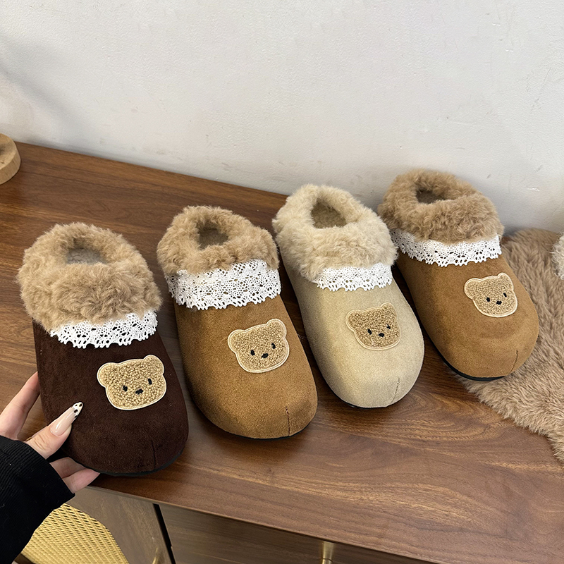 勃肯鞋女冬加绒2025年新款外穿棉拖鞋厚底增高勃肯拖鞋包头半拖鞋