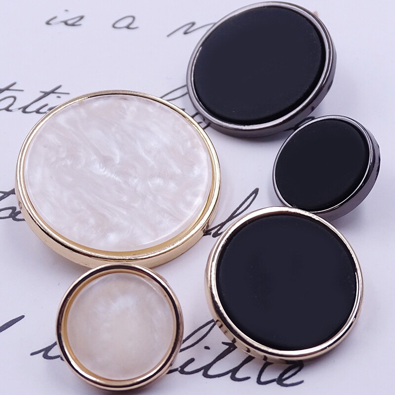 울 코트 코트 버튼 하이 엔드 버튼 탑 여성용 다목적 라운드 슈트 버튼 윈드 브레이커 스웨터 메탈 버튼