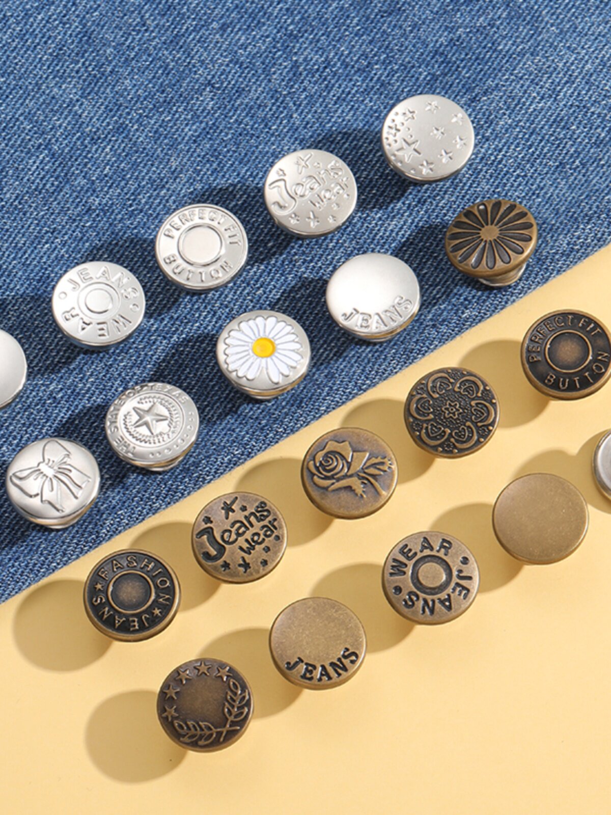 펀칭이 없는 남성용 및 여성용 청바지 단추 바지를 고정할 수 있는 조절 가능한 단추 허리 사이즈 변경 허리 단추 액세서리