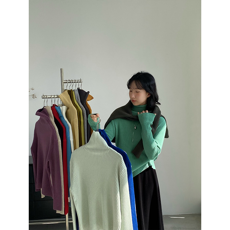 2025秋冬新款韩系高领加厚毛衣