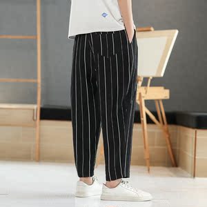 风冰丝休闲宽松大码阔腿裤A011-1-ZK006黑色-P50图片