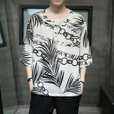 风男装花衬衫宽松大码短袖T515-P45，男装T恤，电商A011-1（原4007）