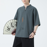 2025新款风男装刺绣宽松大码短袖-DSA011-1-ST035-P55-绿，男装T恤，电商A011-1（原4007）