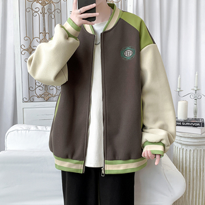 2025秋冬款潮牌夹克棒球服刺绣外套灰-A011-1-JK129-P110图片