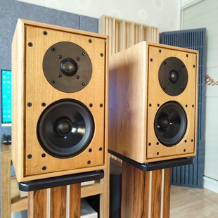 HiFi书架监听音响雨后初晴P3复刻版 音响桦木夹板实木皮制作