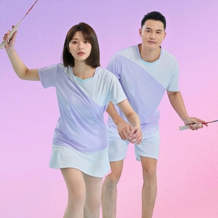 新款 速干大赛训练比赛上衣队服男女乒乓短裙球衣定制 羽毛球服套装