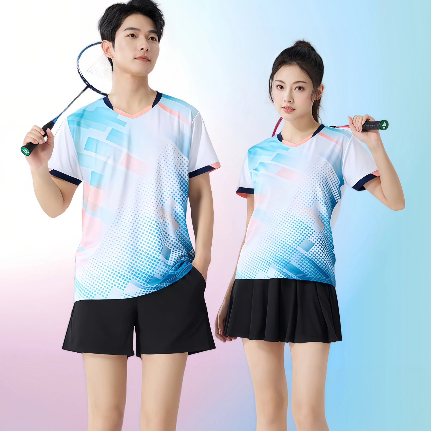 夏季速干羽毛球服套装男女款乒乓球训练比赛运动短裙定制大赛球衣