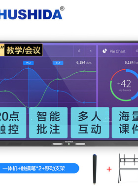 互视达75英寸多媒体教学一体机电子白板Win i5笔+移动支架BGCM-75