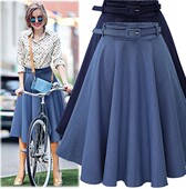 蓬蓬裙 牛仔半身裙女春高腰显瘦百搭a字伞裙中款 2023春夏新款 韩版