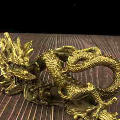 $铜龙摆件青龙盘龙过江龙汉龙戏珠龙回头龙金龙神龙家居玄关装饰