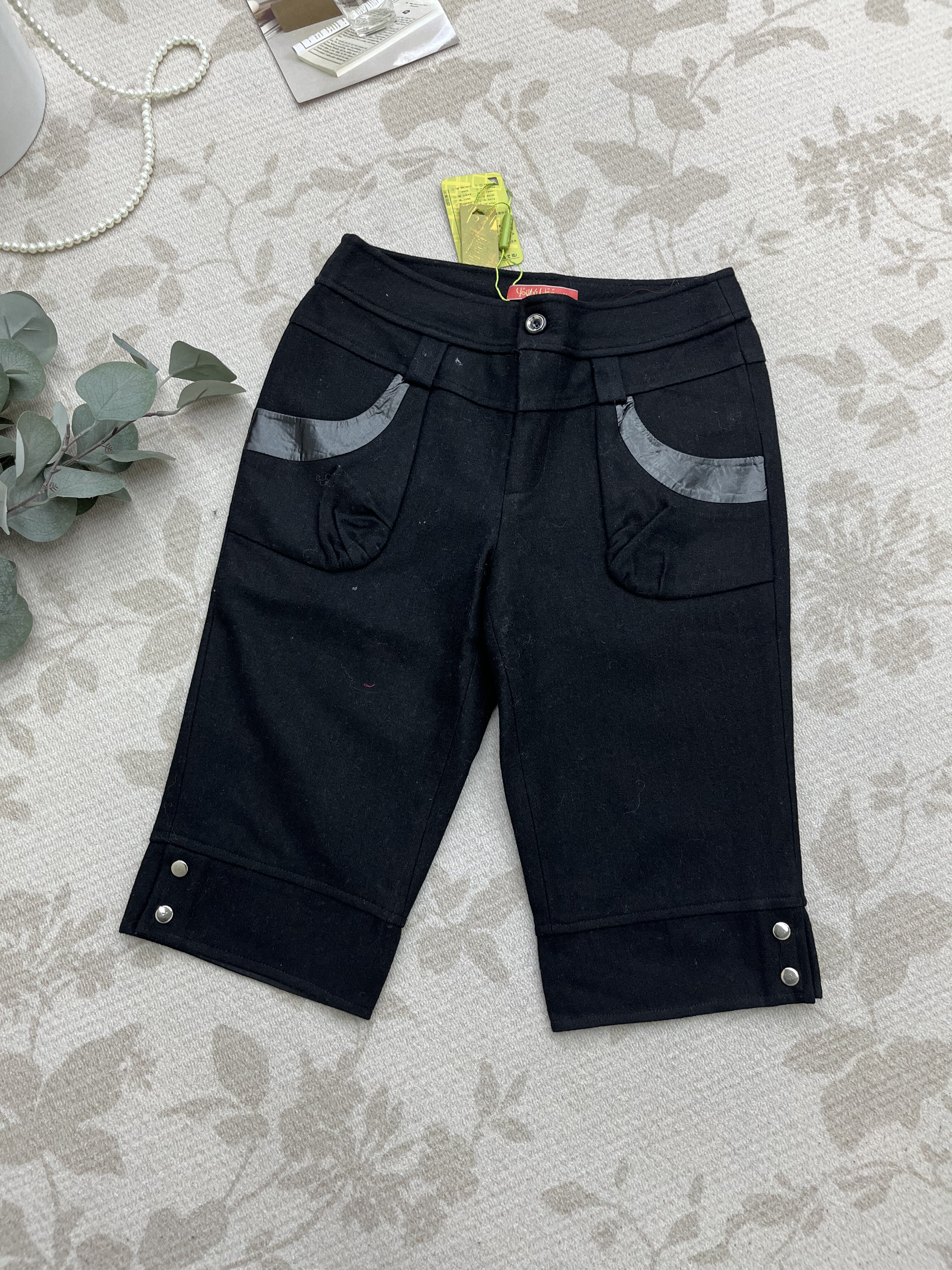 时尚五分裤七分裤女士百搭中裤秋冬季修身复古显瘦气质休闲短裤