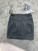 复古深灰色显瘦A字短裙女秋冬百搭通勤呢料款 减龄显瘦