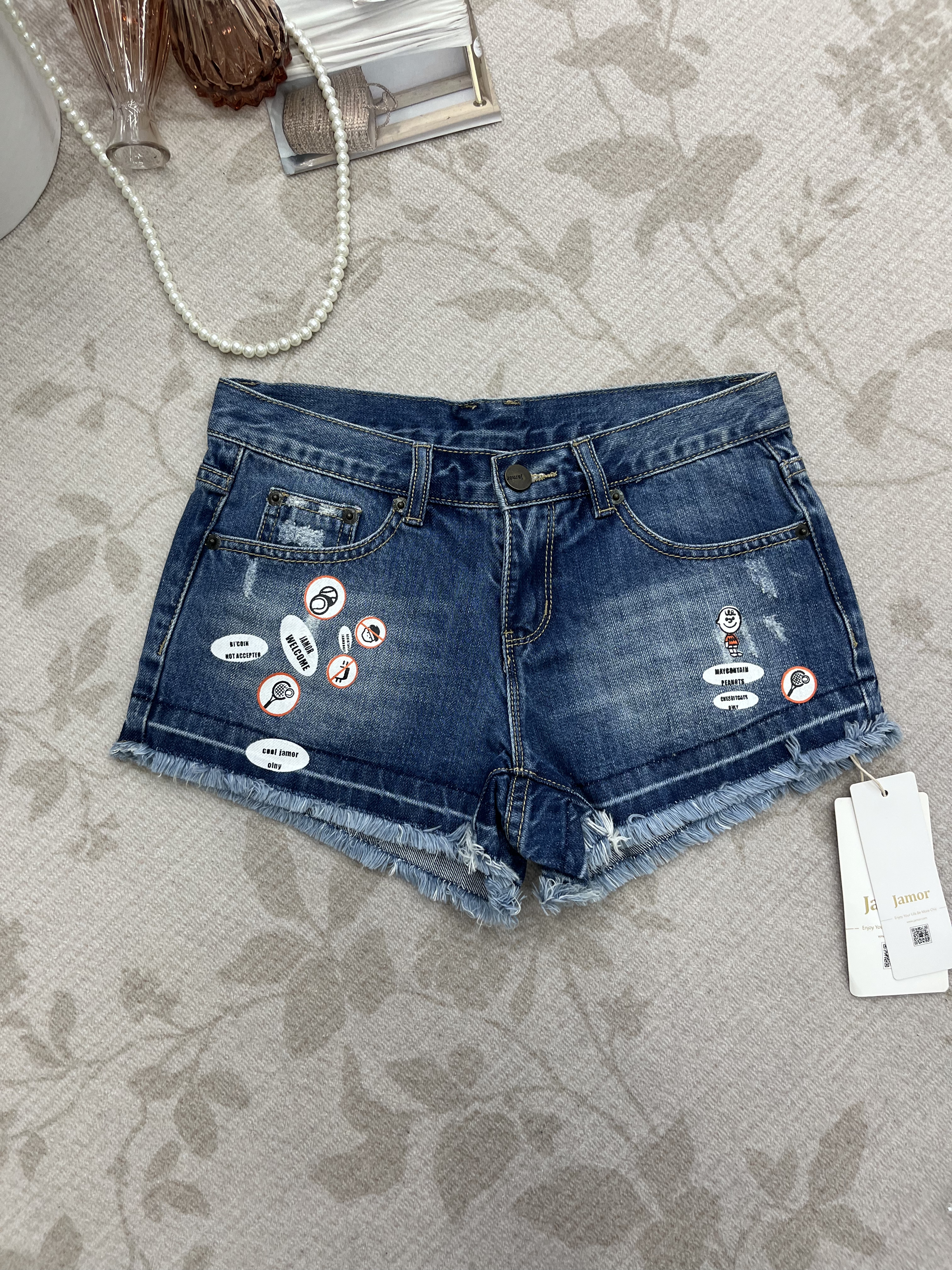 复古牛仔裤中低腰辣妹夏季短裤无弹力休闲减龄韩版潮流