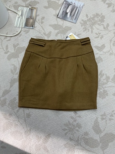 复古驼色显瘦A字短裙女秋冬百搭通勤半身裙呢料款减龄
