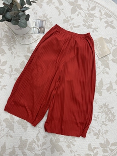 七分裤春夏季百褶款高腰裤子宽松阔腿显瘦阔腿