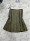 鹿皮绒百褶裙半身裙秋冬甜美减龄简约纯色深绿色高级款