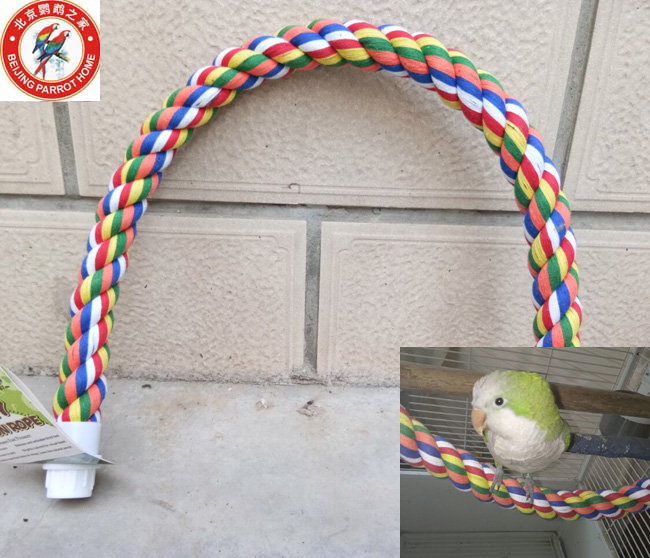 SUNPET中小型鹦鹉棉绳站棍鹦鹉笼站杠棉站棍啃咬站杠站攀爬玩具