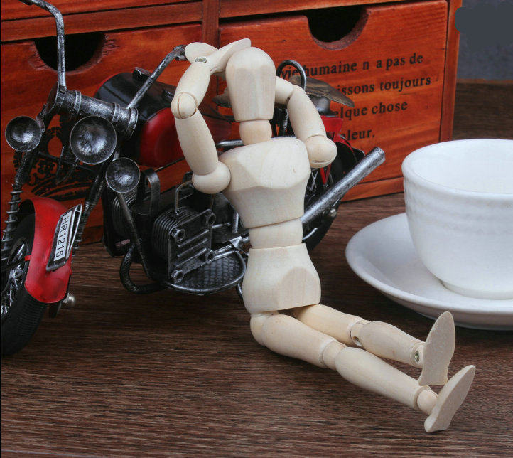 8寸约20CM木头人 关节木偶人 木人偶 漫画/素描用品 静态摆