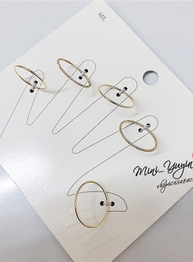 欧美多层戒指超细简约细款HM指环