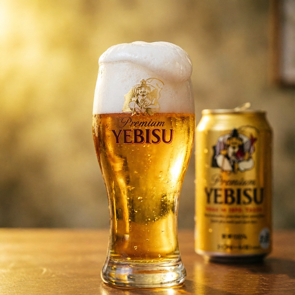 YEBISU日式金标惠比寿精酿无铅耐热加厚玻璃啤酒杯收腰款居酒屋杯