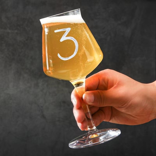 3Fonteinen直身杯子3泉精酿啤酒杯高脚杯翻口特酷杯可定制LOGO