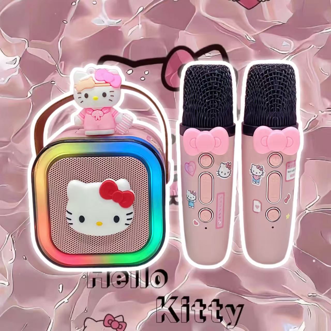hellokitty儿童话筒音响一体麦克风蓝牙音箱唱歌机生日礼物送女生