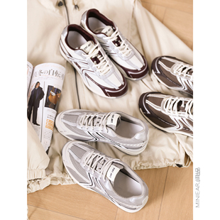 小耳出品舒适透气轻便休闲时尚 日常百搭植绒网面拼接橡胶底阿甘鞋