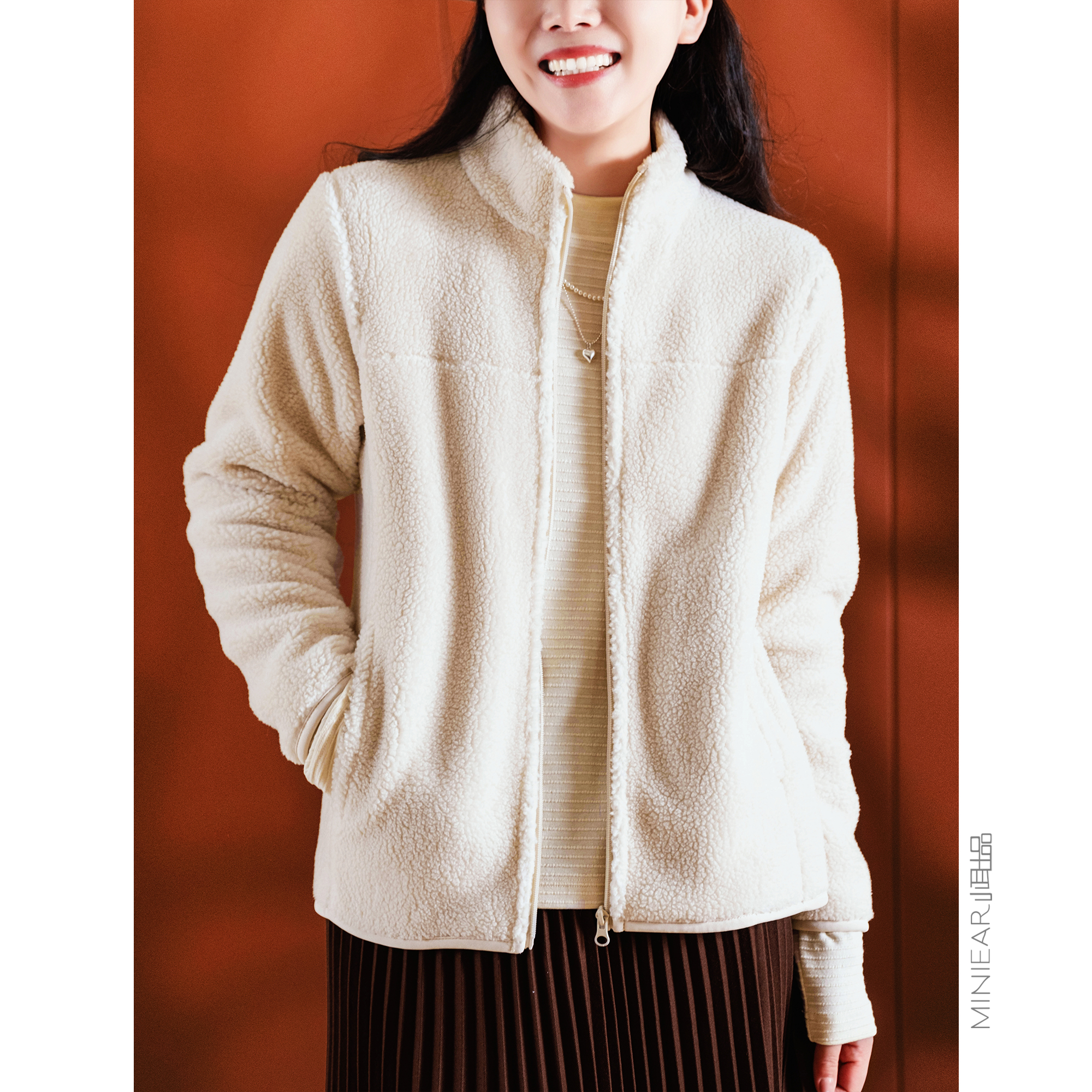 舒适温暖摇粒绒长袖外套