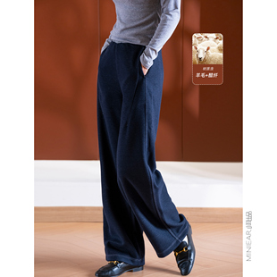 重磅 休闲长裤 醋酸羊毛裤 撞色松紧腰 斜纹双纱植绒 小耳出品
