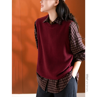 立裁大版 小桂花针 螺纹圆领马甲宽松上衣女 萣染棉线 小耳出品