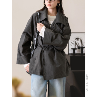 中长款 小耳出品 肌理皱感气质 NO.1风衣 大翻领风衣外套 秋天