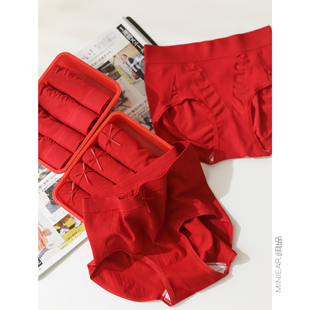 大红蝴蝶结中高腰内裤 内裤 女 鸿运当头本命年五条装 小耳出品