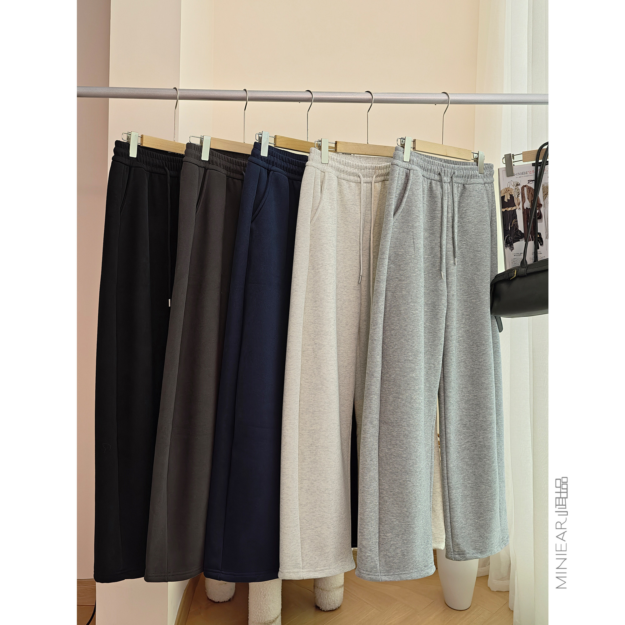 松紧腰系带宽松百搭显瘦休闲裤