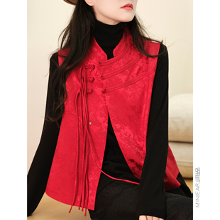 小耳出品【诗经山海系列】拜年服~人丝织锦缎/龙须流苏盘扣 马甲