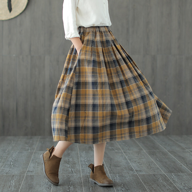Small ear Publisher 2020 spring clothes new pattern Cotton literature lattice Skirt Paige Mid length version skirt skirtin the Women's clothing/Boutique , Skirts  category - from Buy2taobao.com to provide professional Taobao agent buy service