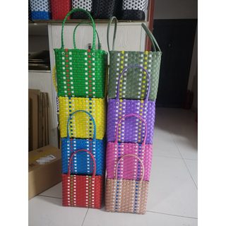 纯手工编织藤编塑料提篮环保买菜蓝子包手提包收纳篮怀旧老物件
