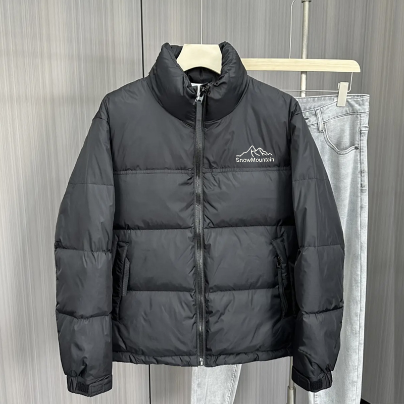冬季短款羽绒服男士潮流百搭加厚保暖韩版轻薄休闲立领白鸭绒外套