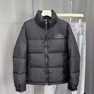 轻薄短款羽绒服男士立领加厚保暖白鸭绒外套黑色百搭高端潮牌冬装