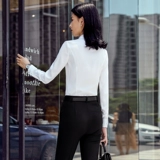 Рубашка, модный лонгслив, дизайнерский костюм, комбинезон, осенняя, в корейском стиле, тренд сезона