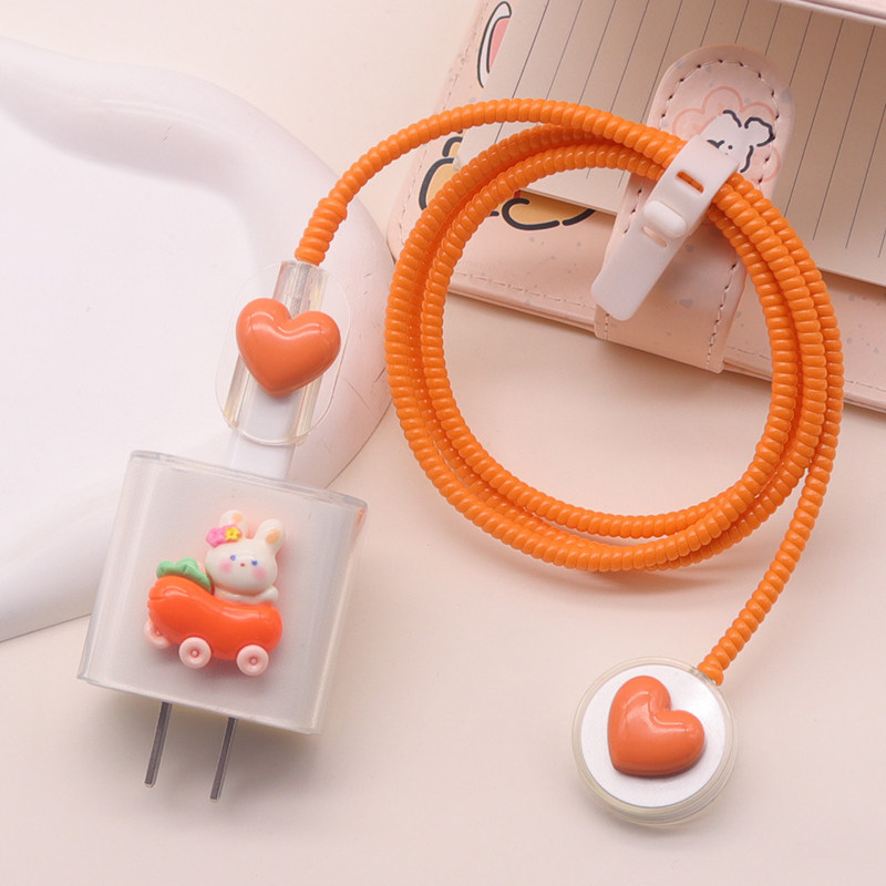 橙色watch手表充电器保护套S11磁力线缠绕绳S9苹果数据线圆壳透明