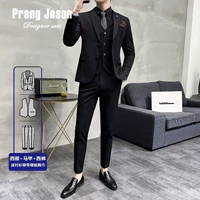 Тонкий черный жилет, штаны, рубашка, галстук, галстук-бабочка