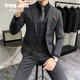 男士 套装 修身 西服大尺码 面试 薄款 纯色结婚礼服商务休闲 新郎西装